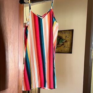 SHEIN Multicolor Striped Spaghetti Strap Dress